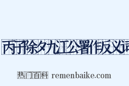 丙子除夕九江公署作反义词是什么意思的图片
